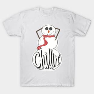 Frosty Chillin' - Fun and fresh digitally illustrated graphic design - Hand-drawn art perfect for stickers and mugs, legging, notebooks, t-shirts, greeting cards, socks, hoodies, pillows and more T-Shirt